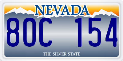 NV license plate 80C154