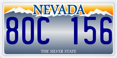 NV license plate 80C156