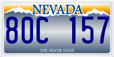 NV license plate 80C157