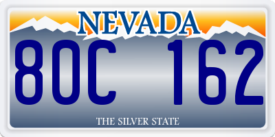 NV license plate 80C162