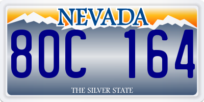 NV license plate 80C164