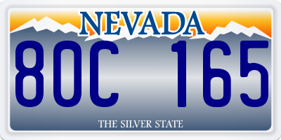 NV license plate 80C165