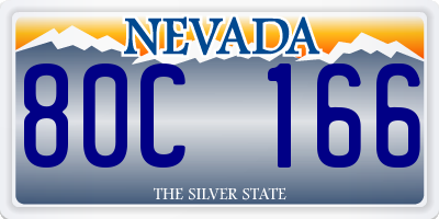 NV license plate 80C166