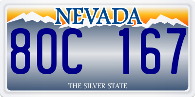 NV license plate 80C167