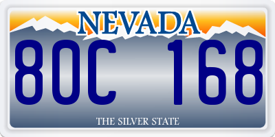 NV license plate 80C168