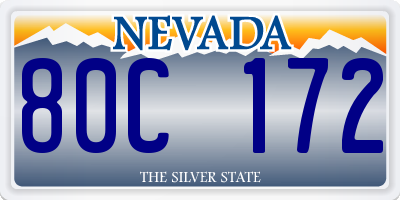 NV license plate 80C172