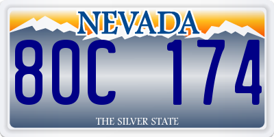 NV license plate 80C174