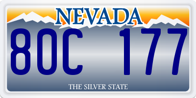 NV license plate 80C177