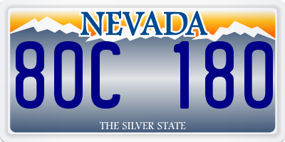 NV license plate 80C180