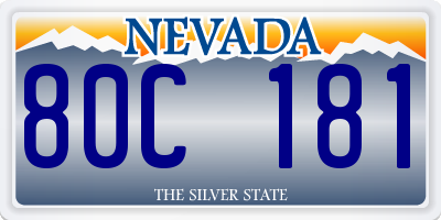 NV license plate 80C181