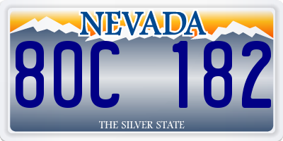 NV license plate 80C182