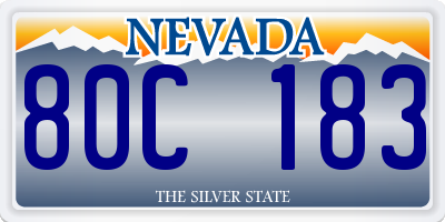 NV license plate 80C183