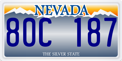NV license plate 80C187
