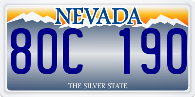 NV license plate 80C190