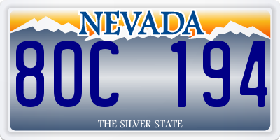 NV license plate 80C194