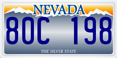 NV license plate 80C198