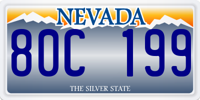 NV license plate 80C199