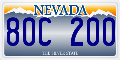 NV license plate 80C200