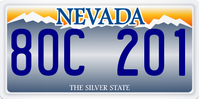 NV license plate 80C201