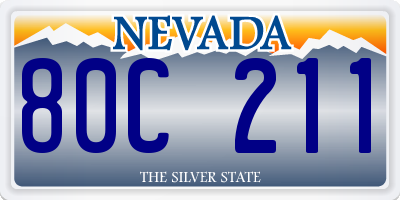 NV license plate 80C211