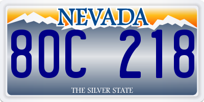 NV license plate 80C218