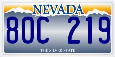 NV license plate 80C219