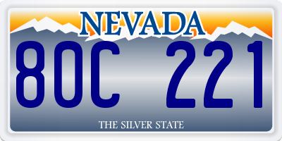 NV license plate 80C221