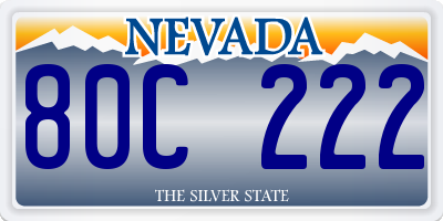 NV license plate 80C222