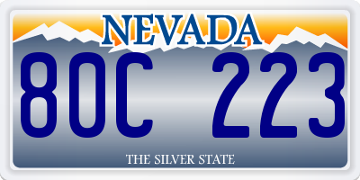 NV license plate 80C223