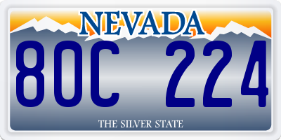 NV license plate 80C224