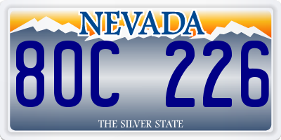 NV license plate 80C226