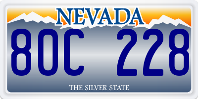 NV license plate 80C228