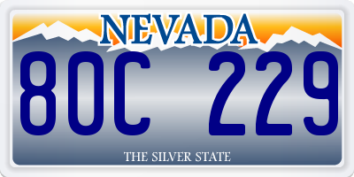 NV license plate 80C229