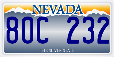 NV license plate 80C232