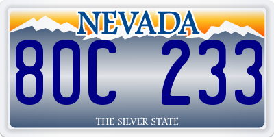 NV license plate 80C233