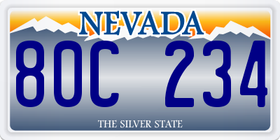 NV license plate 80C234