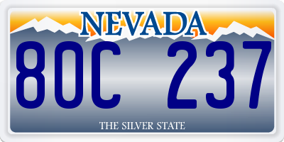 NV license plate 80C237
