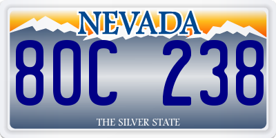 NV license plate 80C238