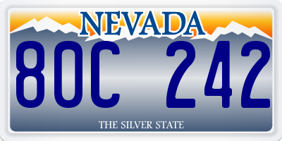 NV license plate 80C242