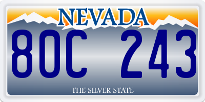 NV license plate 80C243