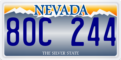 NV license plate 80C244