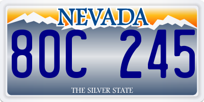 NV license plate 80C245