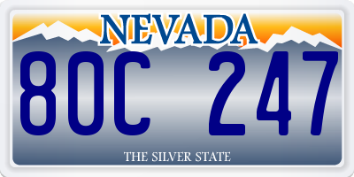 NV license plate 80C247