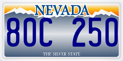 NV license plate 80C250