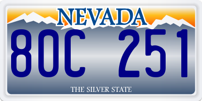 NV license plate 80C251