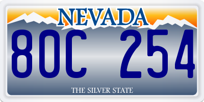 NV license plate 80C254