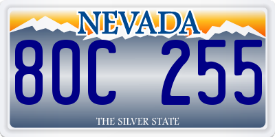 NV license plate 80C255