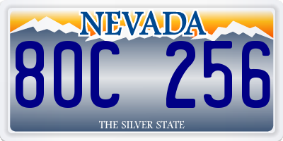 NV license plate 80C256