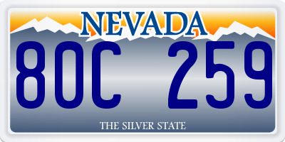 NV license plate 80C259