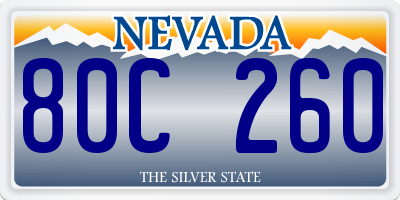 NV license plate 80C260